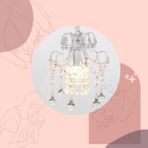 Mini Style Crystal Chandelier Pendant Light White