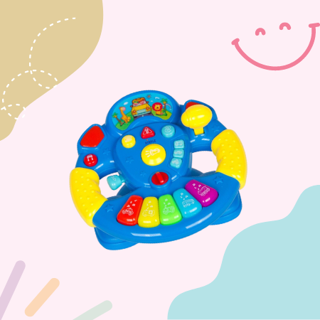 Dimple Childrens Play Steering Wheel with a Ton of Buttons