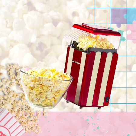 Egofine Popcorn Maker Machine, 1200W Healthy Hot Air Popcorn Popper, No Oil Needed