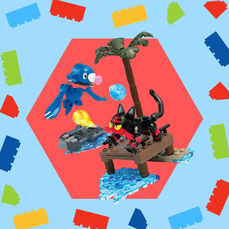 Mega Construx Pokemon Litten vs. Popplio