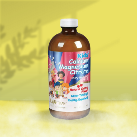 Kid's Liquid Calcium Magnesium Zinc Natural Cherry Flavor LifeTime