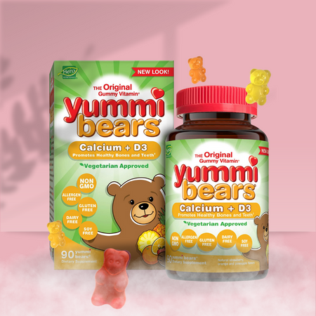 Yummi Bears Vegetarian Calcium + Vitamin D3 Vitamin Supplement for Kids