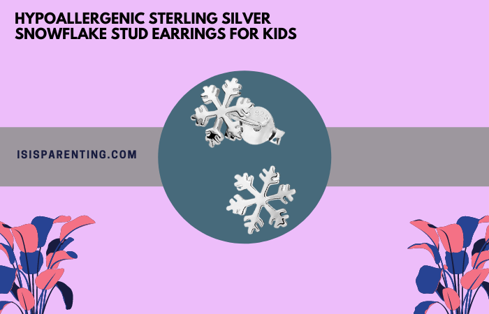 Hypoallergenic Sterling Silver Snowflake Stud Earrings for Kids