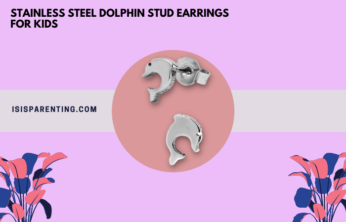 Stainless Steel Dolphin Stud Earrings for Kids