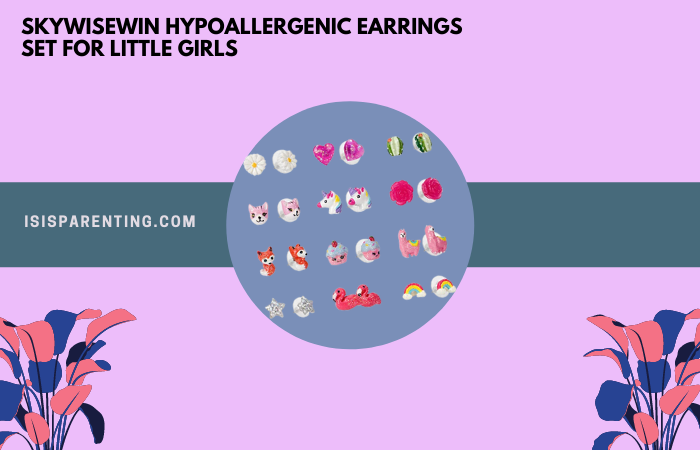 SkyWiseWin Hypoallergenic Earrings Set for Little Girls