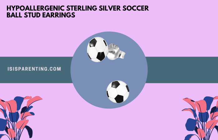 Hypoallergenic Sterling Silver Soccer Ball Stud Earrings