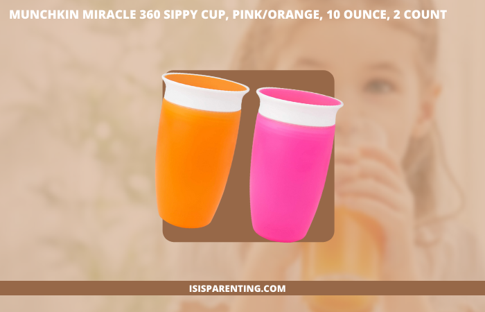 Munchkin Miracle 360 Sippy Cup, Pink/Orange, 10 Ounce, 2 Count