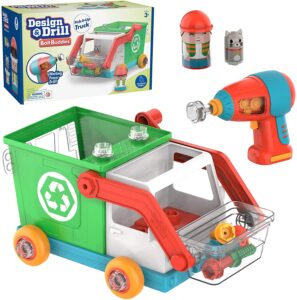 Educational Insights Design & Drill Bolt Buddies Recycling Truck Toy,