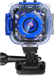 PROGRACE Children Kids Camera Waterproof Digital Video HD Action Camera 1080P Sports Camera Camcorder DV for Boys Birthday Learn Camera Toy