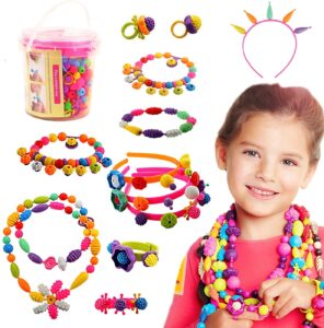 SOTOGO 270 Pieces Snap Beads Pop Beads Art Crafts for DIY Jewelry Making Set Toys