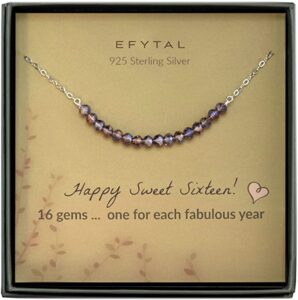 Sterling Silver Sweet 16 Necklace for 16-Year-Old Girl