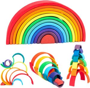 Wood City Rainbow Stacking Toys