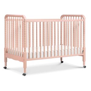 DaVinci Jenny Lind 3-in-1 Convertible Crib in Blush Pink, Removeable Wheels