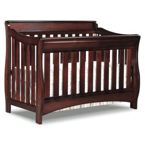 Delta Children Bentley S Series 4-in-1 Convertible Baby Crib, Black Cherry Espresso 54.25x34.25x42.25 Inch