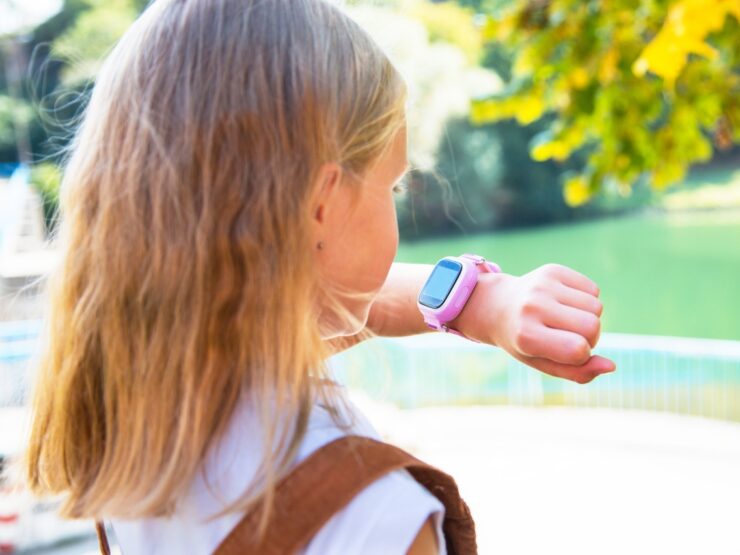 child with smart watch