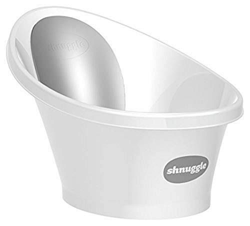 Shnuggle Baby Bath Tub - Compact Support Seat for Newborns, Wash Infants and Make Bath Time Easy, 0-12m, Grey