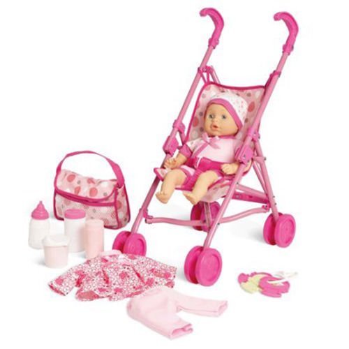 Kid Connection Baby Doll Stroller Play Set (Patterns May Vary)