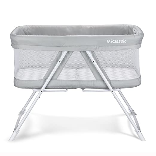 2in1 Stationary&Rock Mode Bassinet One-Second Fold Travel Crib Portable Newborn Baby