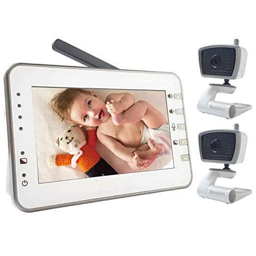 Video Baby Monitor with 2 Cameras, 4.3 Inches Large Screen by Moonybaby