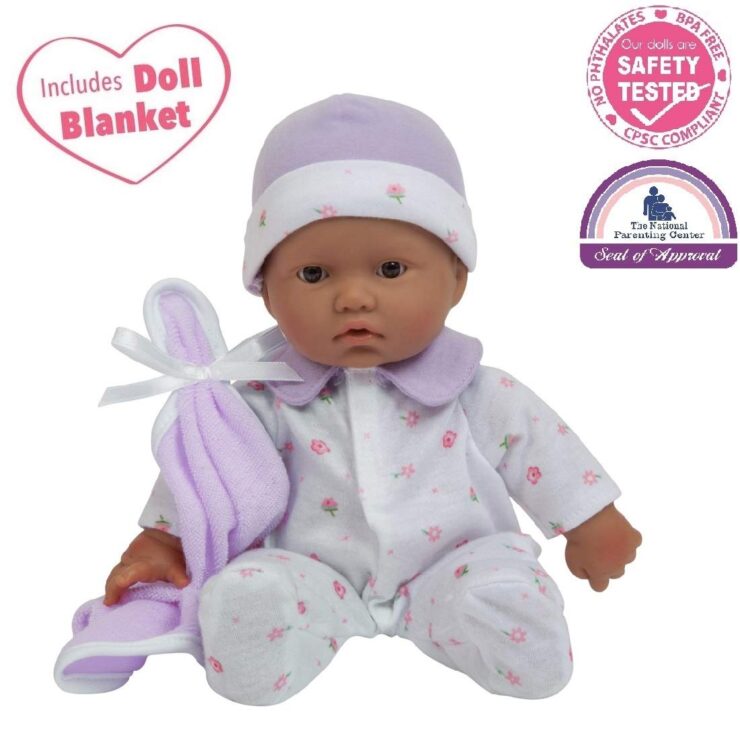 JC Toys, La Baby 11-inch Hispanic Washable Soft Body Play Doll For Kid