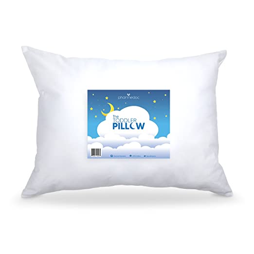 PharMeDoc Toddler Pillow for Kids 14 x 19 inch - No Pillowcase Needed - Machine Washable