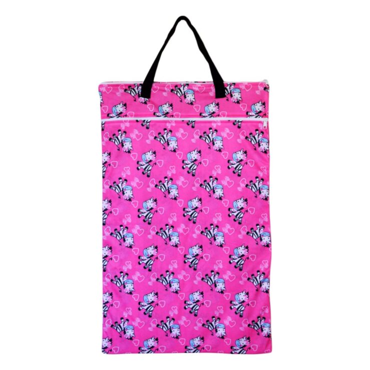Large Hanging Wet Dry Bag for Baby Cloth Diapers or Laundry (Zebra)