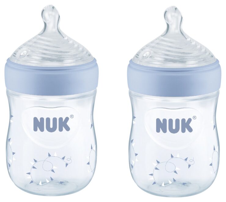 NUK Simply Nautral Baby Bottle, Blue, 5oz 2pk