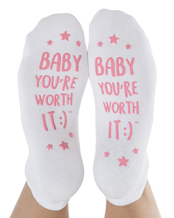 Kindred Bravely Labor and Delivery Inspirational Fun Non Skid Push Socks for Maternity