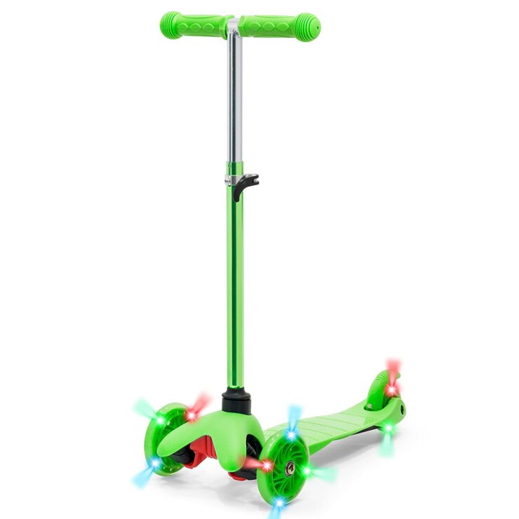 Best Choice Products Kids Mini Kick Scooter w/ Light-Up Wheels and Height Adjustable T-Bar - Green