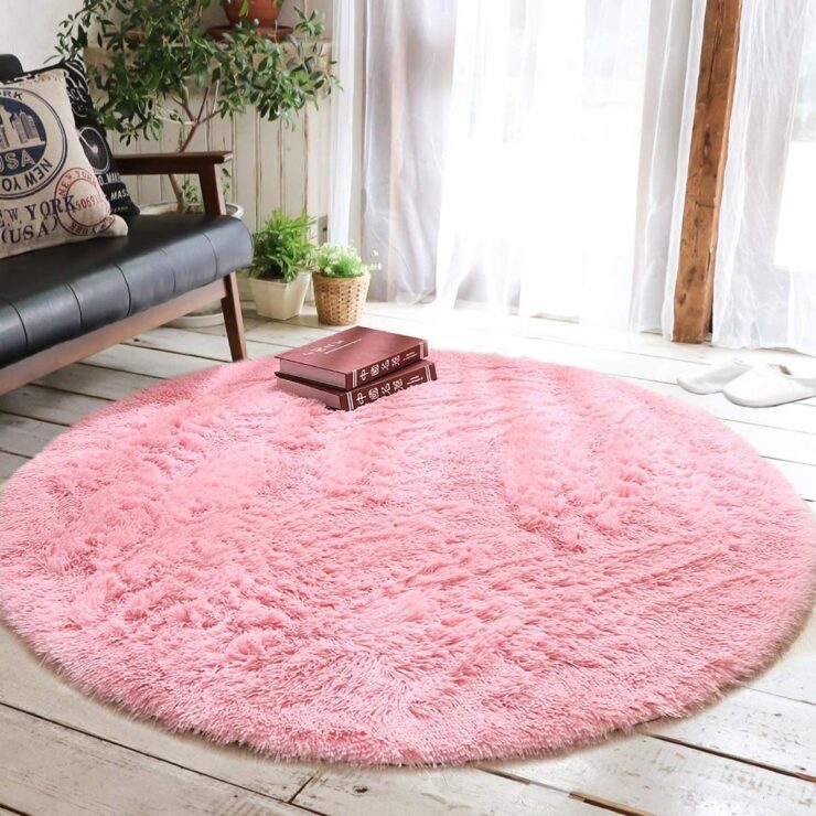 Junovo Round Fluffy Soft Area Rugs for Kids 