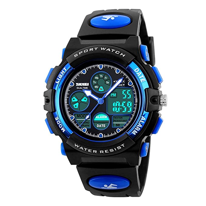 Kids Digital Sport Watch, Boys Girls Waterproof Sports 