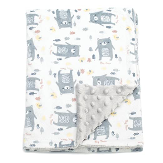 Boritar Baby Blankets Soft Minky with Double Layer Dotted Backing