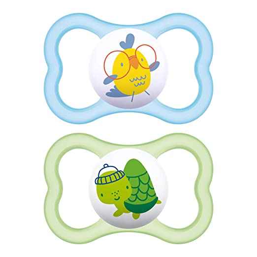 MAM Sensitive Skin Pacifiers, Baby Pacifier 6+ Months, Best Pacifier for Breastfed Babies, "Air" Design Collection