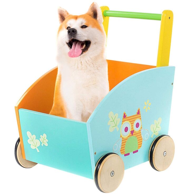 Labebe - 4 Wheels Walker for Baby,Wooden Push Wagon Toy