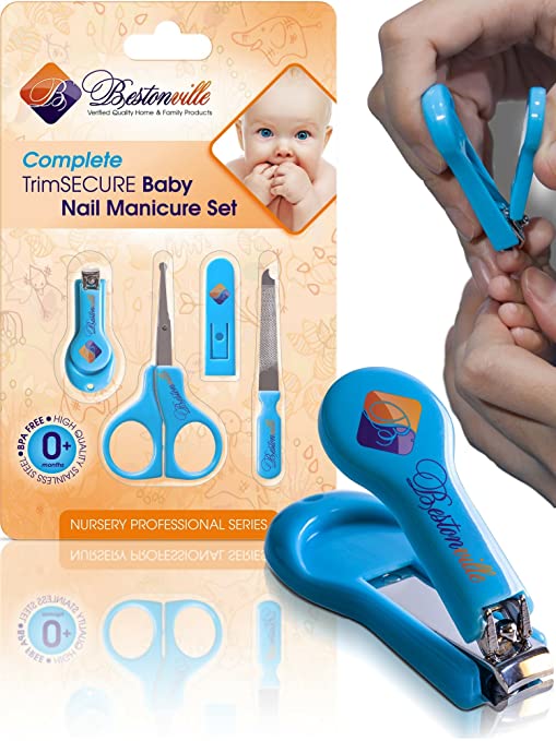 Baby Nail Clippers Set with Scissors and File - Complete Grooming Kit for Any Age, Newborn or Infant - Great Shower Gift