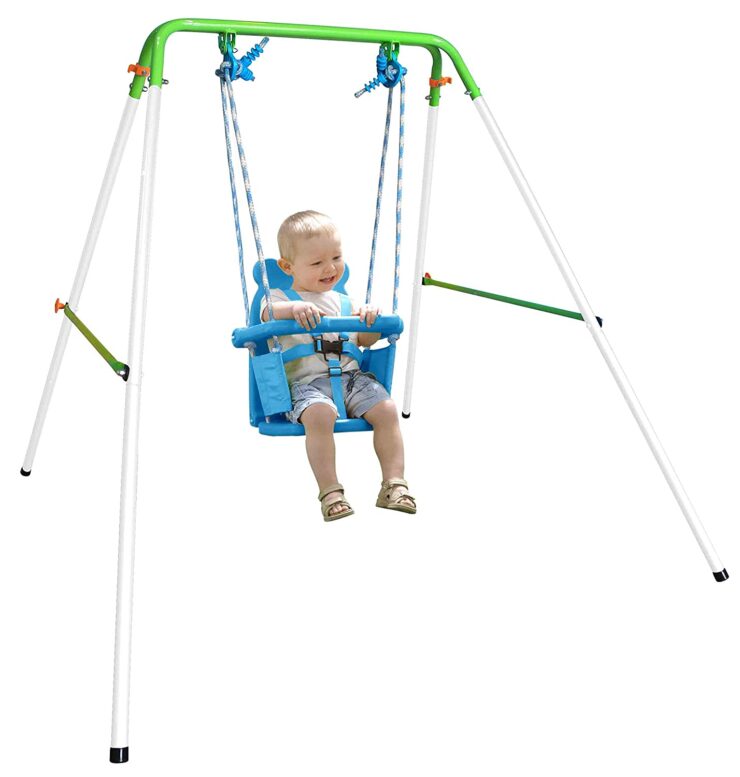 Sportspower My First Toddler Swing - Heavy-Duty Baby Indoor/Outdoor Swing Set with Safety Harness