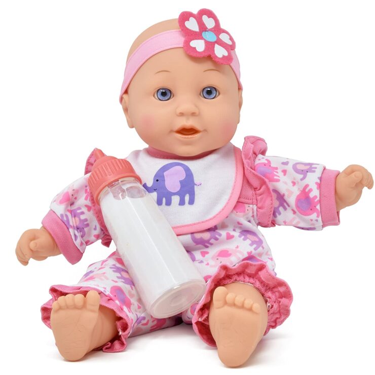 Baby Doll for Kid - 12 inch Soft Body Baby Doll, Magic Bottle and Bib Included