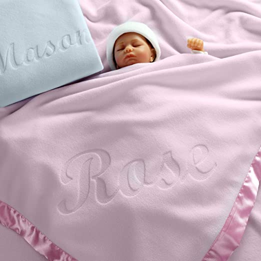 Large Personalized Baby Blankets (Pink)