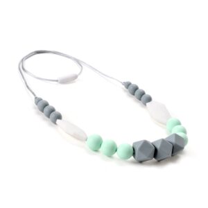 Lofca Teething Necklace Baby Silicone Teether Nursing Necklace for Mom Safe Toys for Teeth