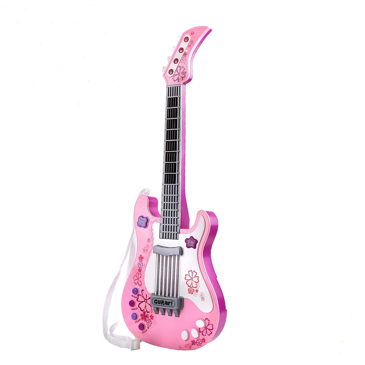 M SANMERSEN Guitar Toys for Kids with Vibrant Sounds No String-RO (Pink)