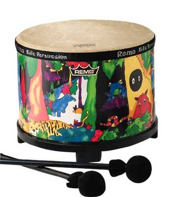 Remo KD-5080-01 Kids Percussion Floor Tom Drum - Fabric Rain Forest, 10&quot;