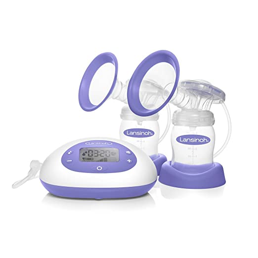 Lansinoh Signature Pro Double Electric Breast Pump, Portable Pump with LCD Screen and Companion Phone App, Pump Milk for Breastfeeding, Pumping Essentials