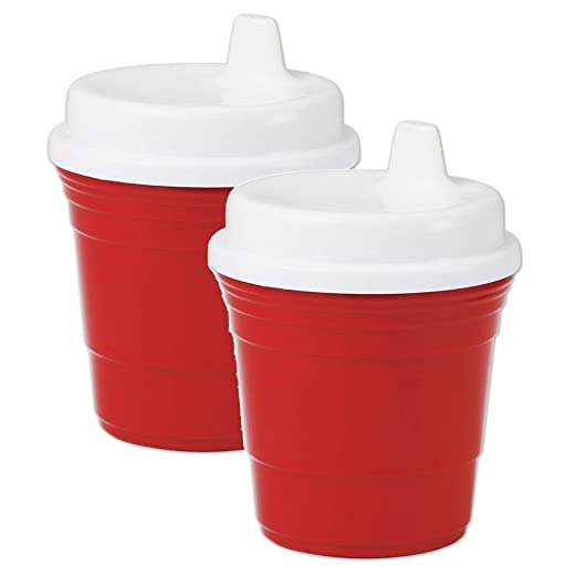 Red Cup Sippy Cup (2 Pack) - 8 Oz. Baby Drinkware With Snug Spill Proof Lid - Alternative To Baby Bottles