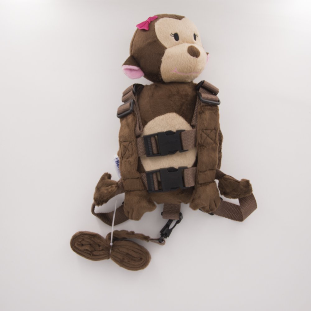 Berhapy 2 in 1 Monkey Toddler Safety Harness Backpack Children's Walking Leash Strap (orangutan)