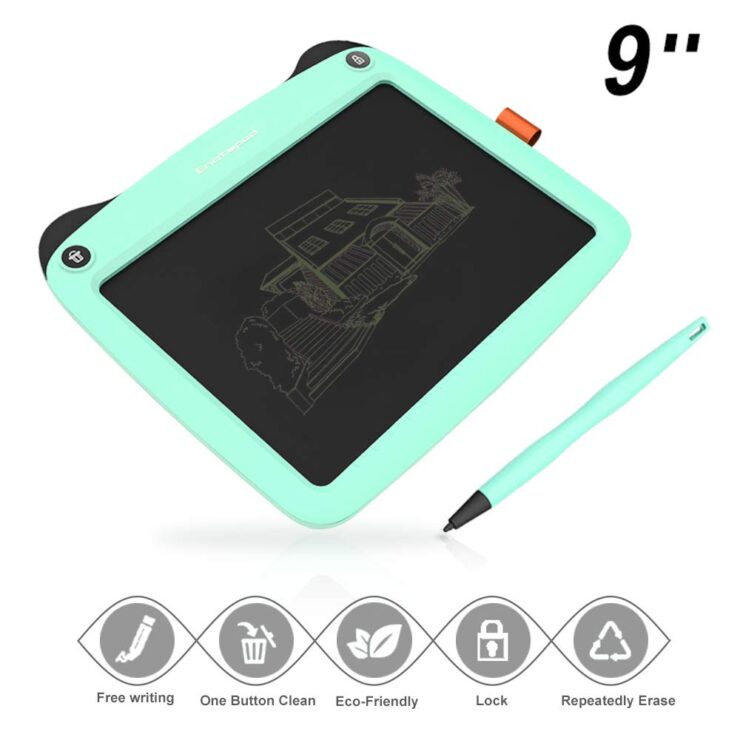 3D Hero LCD Writing Tablet for Kids 9 Inch Writing and Drawing E-Writing Tablet Board with 3 Stylus Great Gift for Kids (Green)