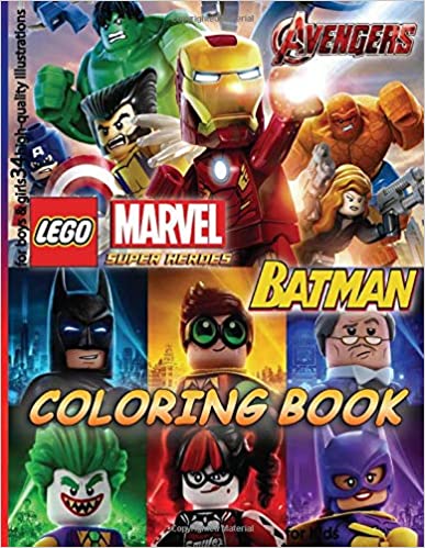 Lego MARVEL AVENGERS & BATMAN Coloring Book: for Kids, for boys & girls