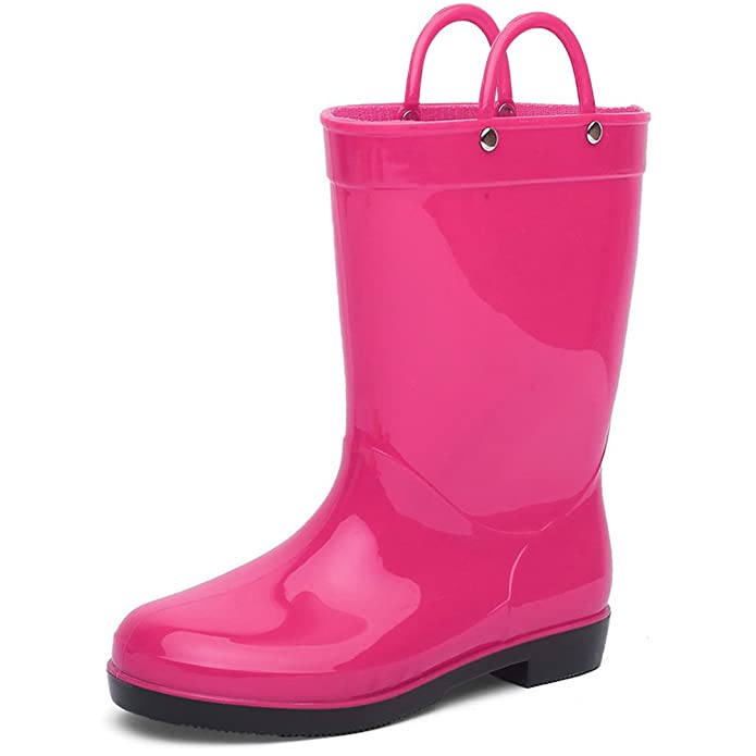 CIOR Toddler Rain Boots Girls Boys Durable PVC Rubber Kids Waterproof Shoes
