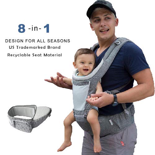 DaDa Hip Seat Baby Carrier, Airflow 360 Ergonomic Baby Carrier with hip seat for Infants and Toddler (New Generation backpack carrier ) for all seasons, perfect for nursing, hiking and traveling