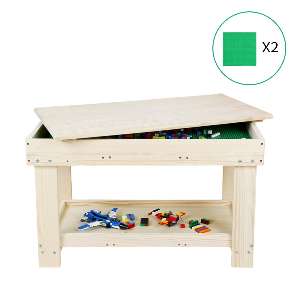 YouHi Kids Activity Table with Board for Bricks Activity Play Table