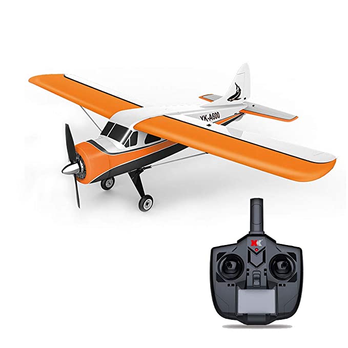 XK DHC-2 A600 RC Channel Remote Control Airplane,3D6G RC RTF Glider Wingspan Plane Drone with 6 Axis Control Flying Aircraft (Yellow)